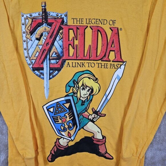 Super Nintendo The Legend Of Zelda A Link To The Past Shirt Men's Size S Yellow - Picture 7 of 10